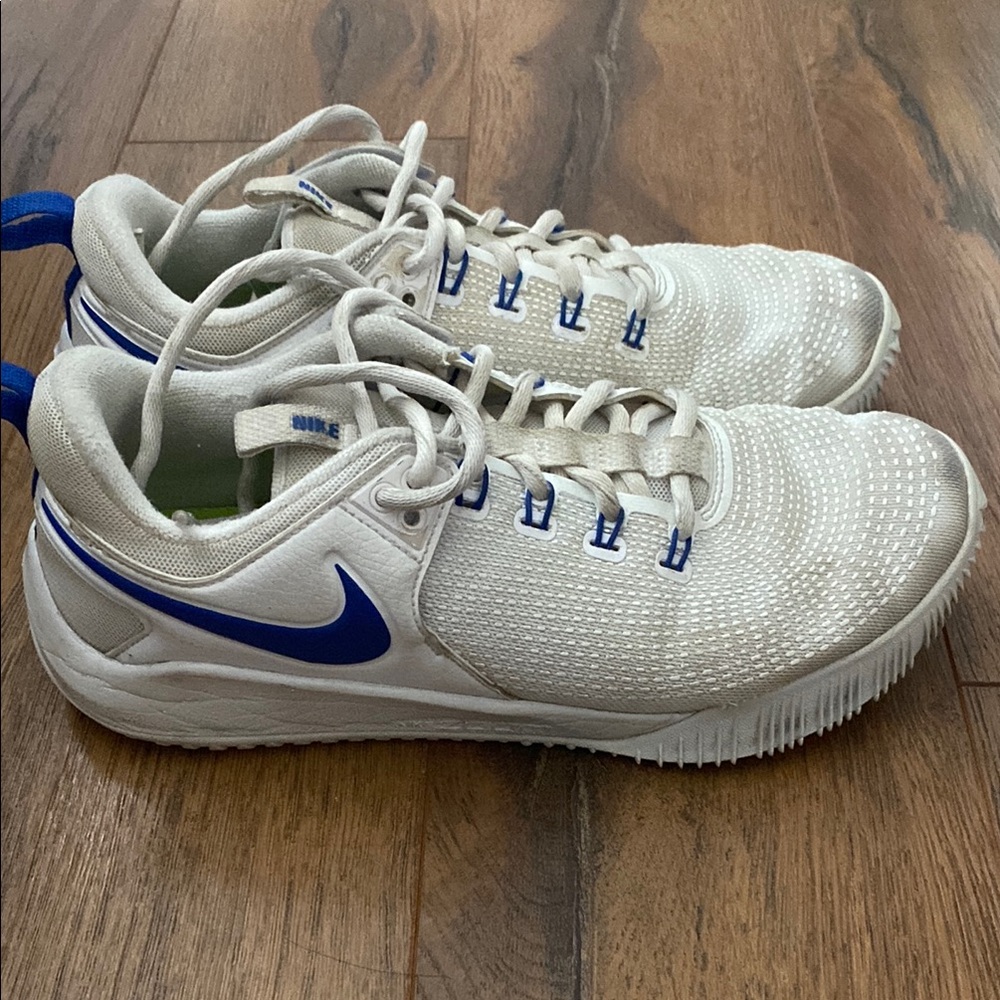Nike White and Blue Court Sneakers